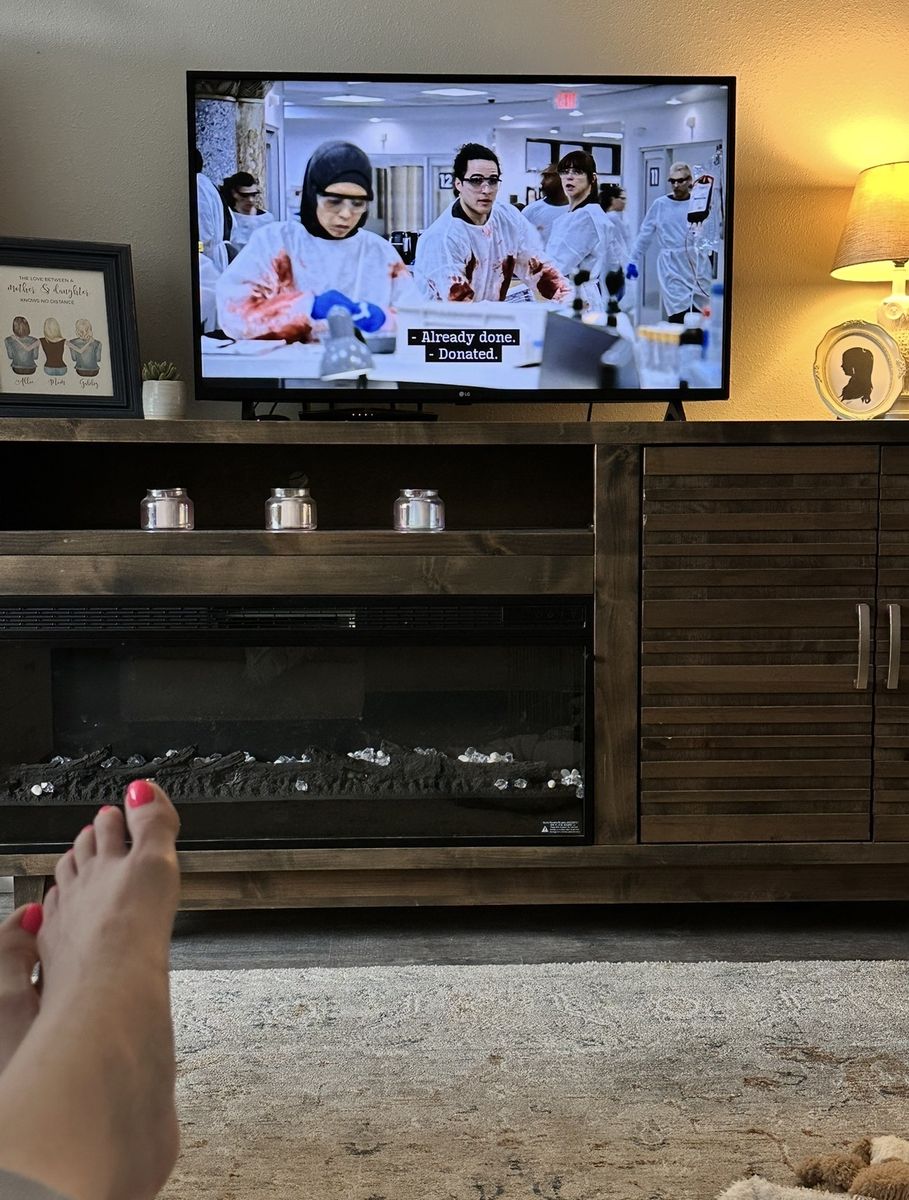 TV Console With Fireplce