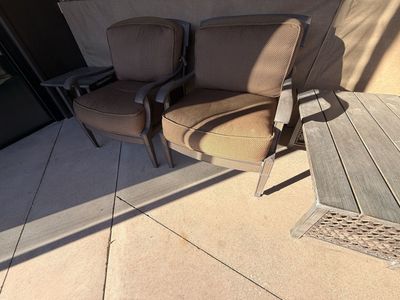 Comfy patio chairs & tables
