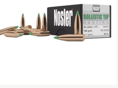 Nosler Ballistic Tip Hunting Bullets .30 Caliber (.308) 180 Grain Spitzer 50 Count Box