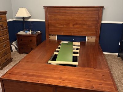Platform bed and nightstand