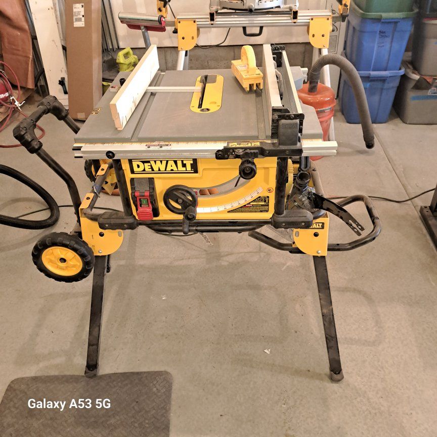 DEWALT Jobsite Table Saw with Rolling Stand