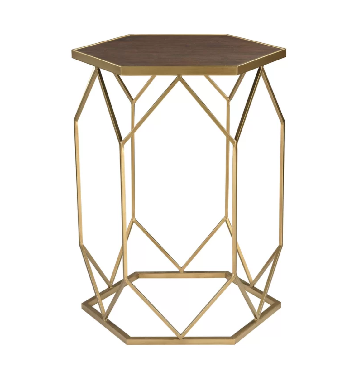 Wood and Gold Side Table