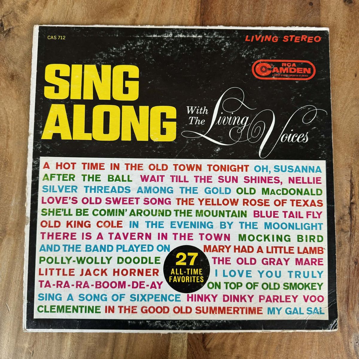 Sing Along with the Living Voices LP Vinyl Record - RCA Camden - 1962
