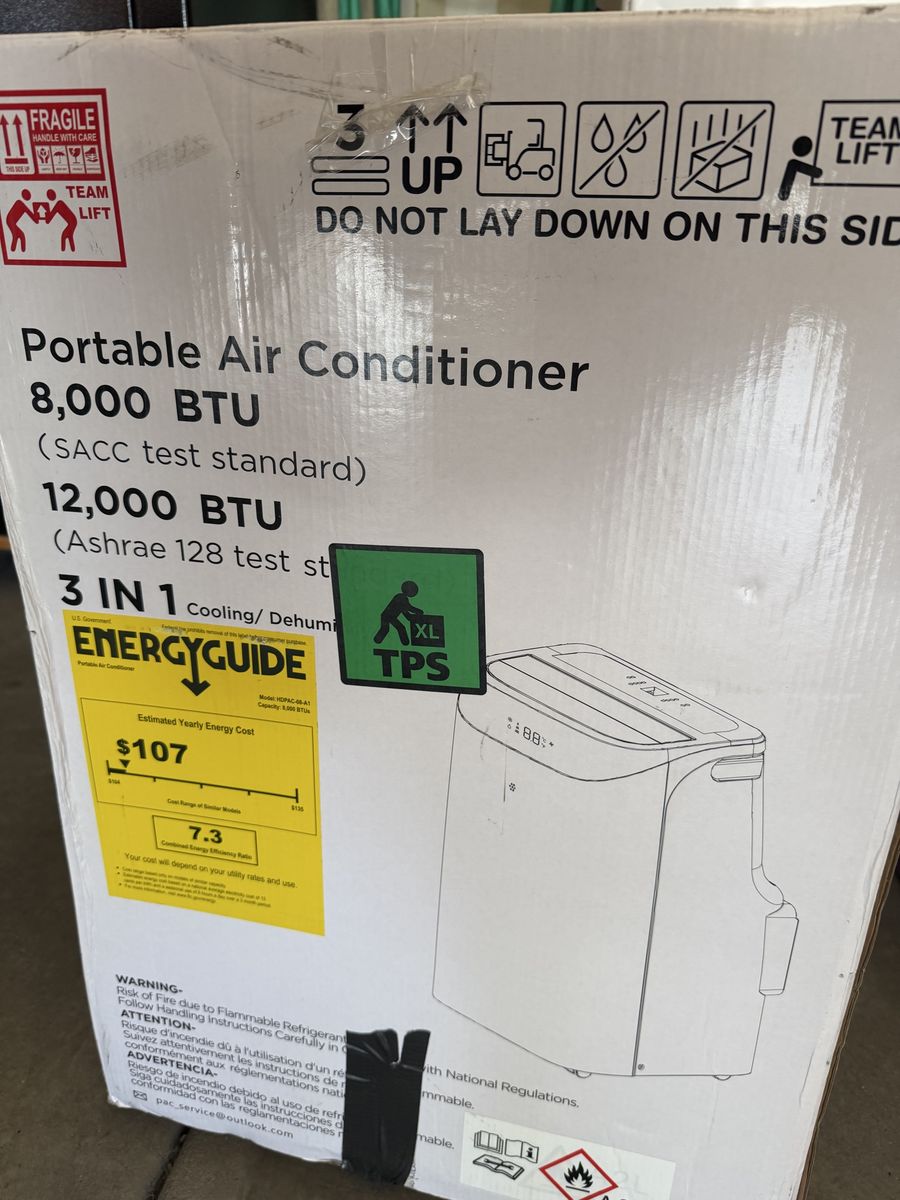 Portable Air Conditioner 8,000 BTU 3-in-1 Cooling and Dehumidifying