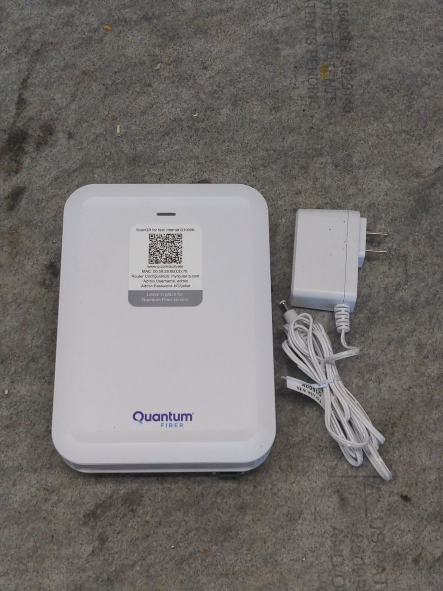 Quantum Fiber C6000 Router Modem WiFi Gateway with Power Adapter - Quantum Fiber Service