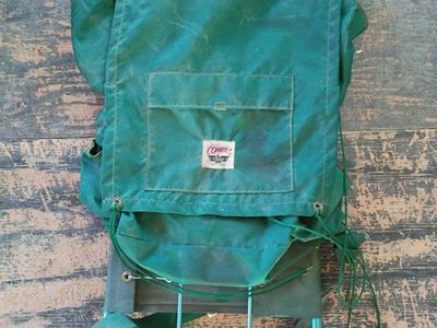 Vintage Green American Camper Comet external frame backpack