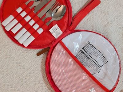 Sunnylife Portable 2-Person Picnic Cutlery & Plate Set with Zip Travel Case