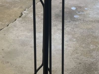 Five Piece Brass And Black Iron Fireplace Set