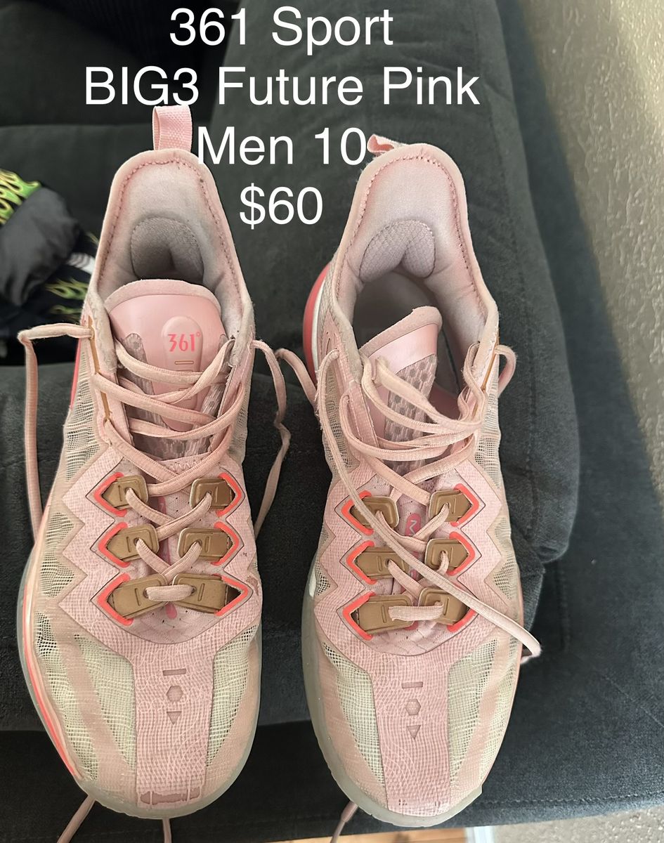 Pink basketball shoes