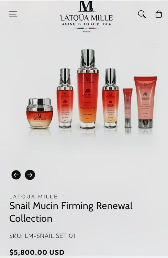 Látoüa Mille Snail Mucin Firming Renewal Collection Skincare Set New