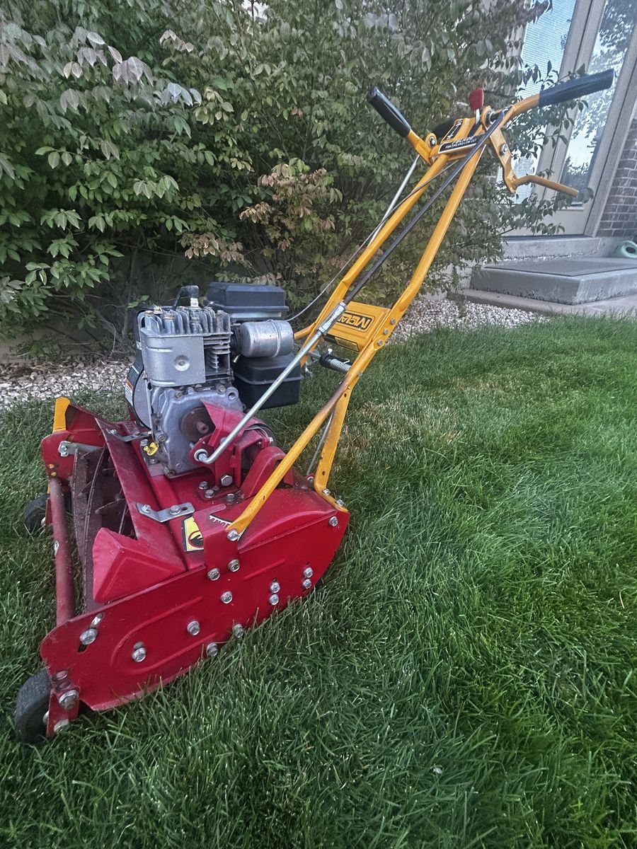 McLane Reel Mower - Red and Yellow Gas Powered Walk-Behind Lawn Mower