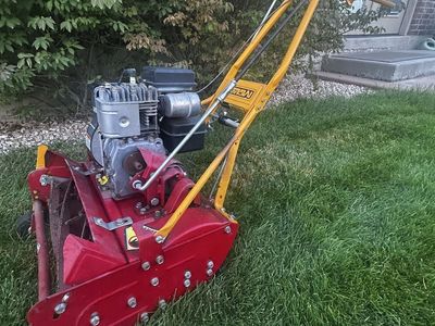McLane Reel Mower - Red and Yellow Gas Powered Walk-Behind Lawn Mower