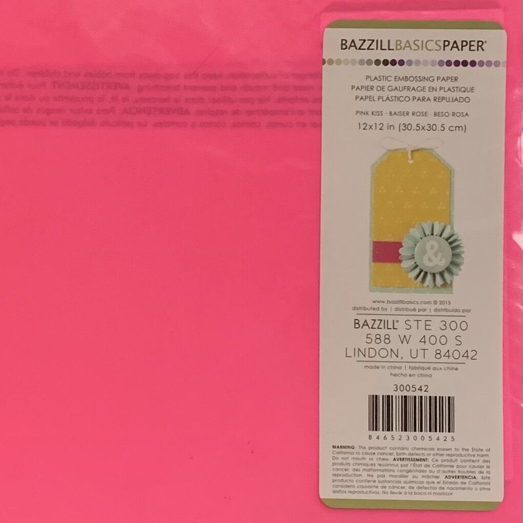 Bazzill Basics Paper 12 X 12 Pink Kiss Embossing