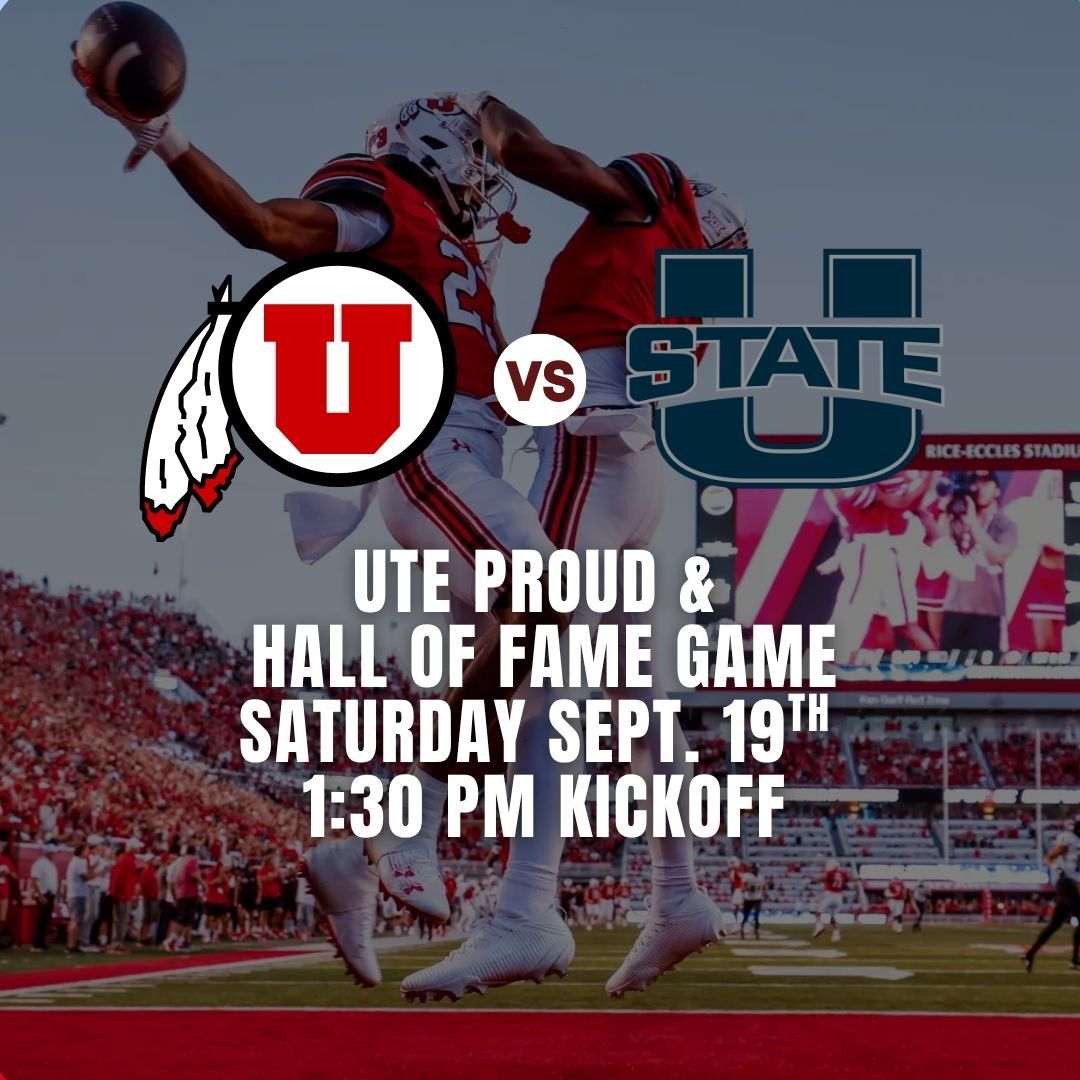 2 Tickets - University of Utah Utes Football vs Utah State Aggies - Saturday, Sept 19, 2026 - 1:30 PM MT Kickoff