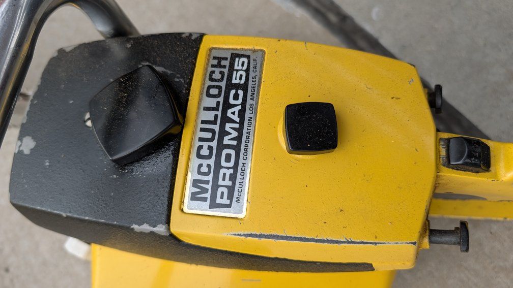 Vintage McCulloch Pro Mac 55 Gas Chainsaw with Original Case