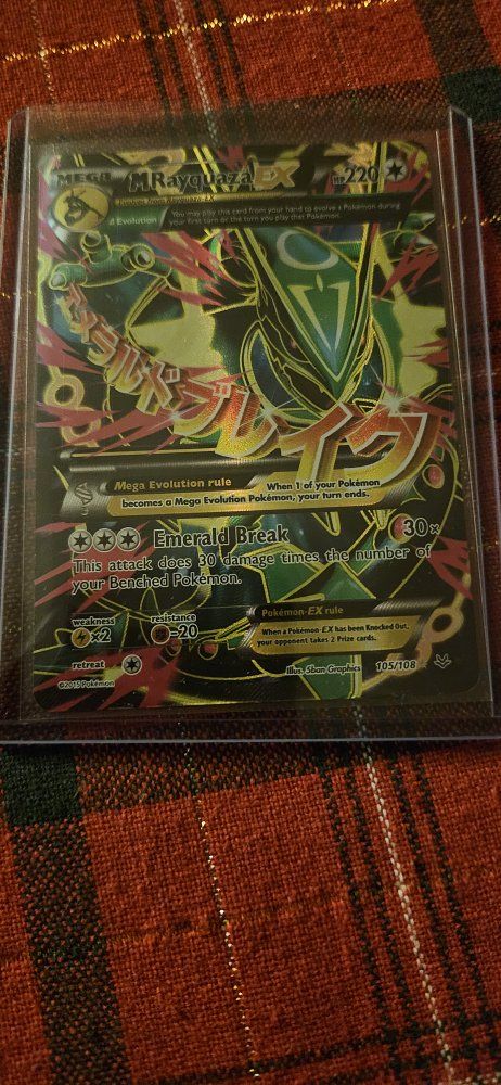 Pokemon M Rayquaza EX Emerald Break 105/108 Ultra Rare Full Art Holo Card