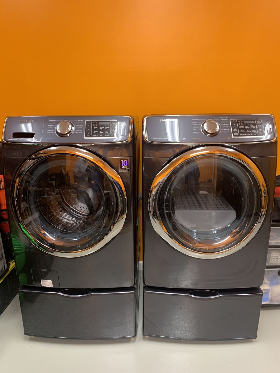 Samsung Washer and Dryer with pedestals- washer needs repair
