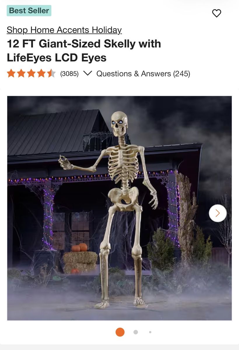 Home Accents Holiday 12 FT Giant-Sized Skelly with LifeEyes LCD Eyes