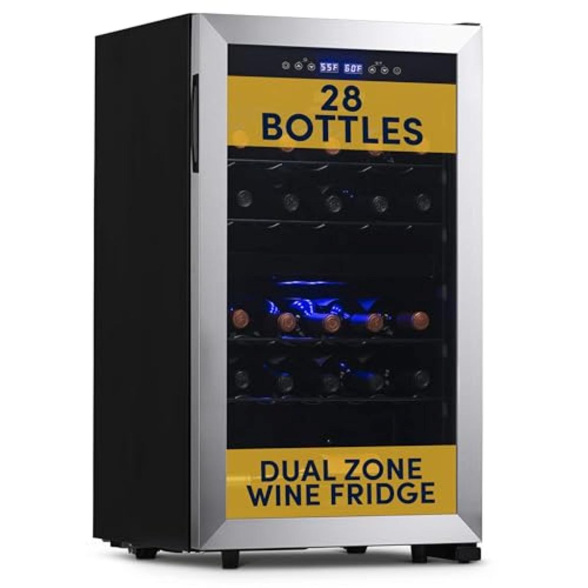 NEW NewAir 19" Dual Zone Wine Fridge for 28 Bottles | Built-In or Freestanding Wine Cooler