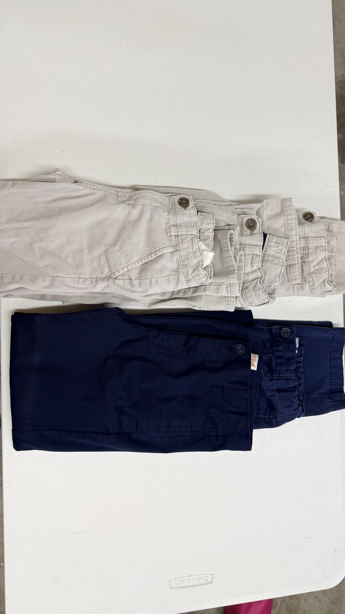 Boys' Mixed Lot: Izod and cat&jack pants, 2 Navy Shorts, 2 Khaki Shorts, & Navy Cardigan (Size 8)