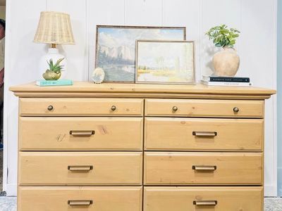 Modern Minimalist Boho Style 8 Drawer Dresser | Modern Boho Drawer Chest