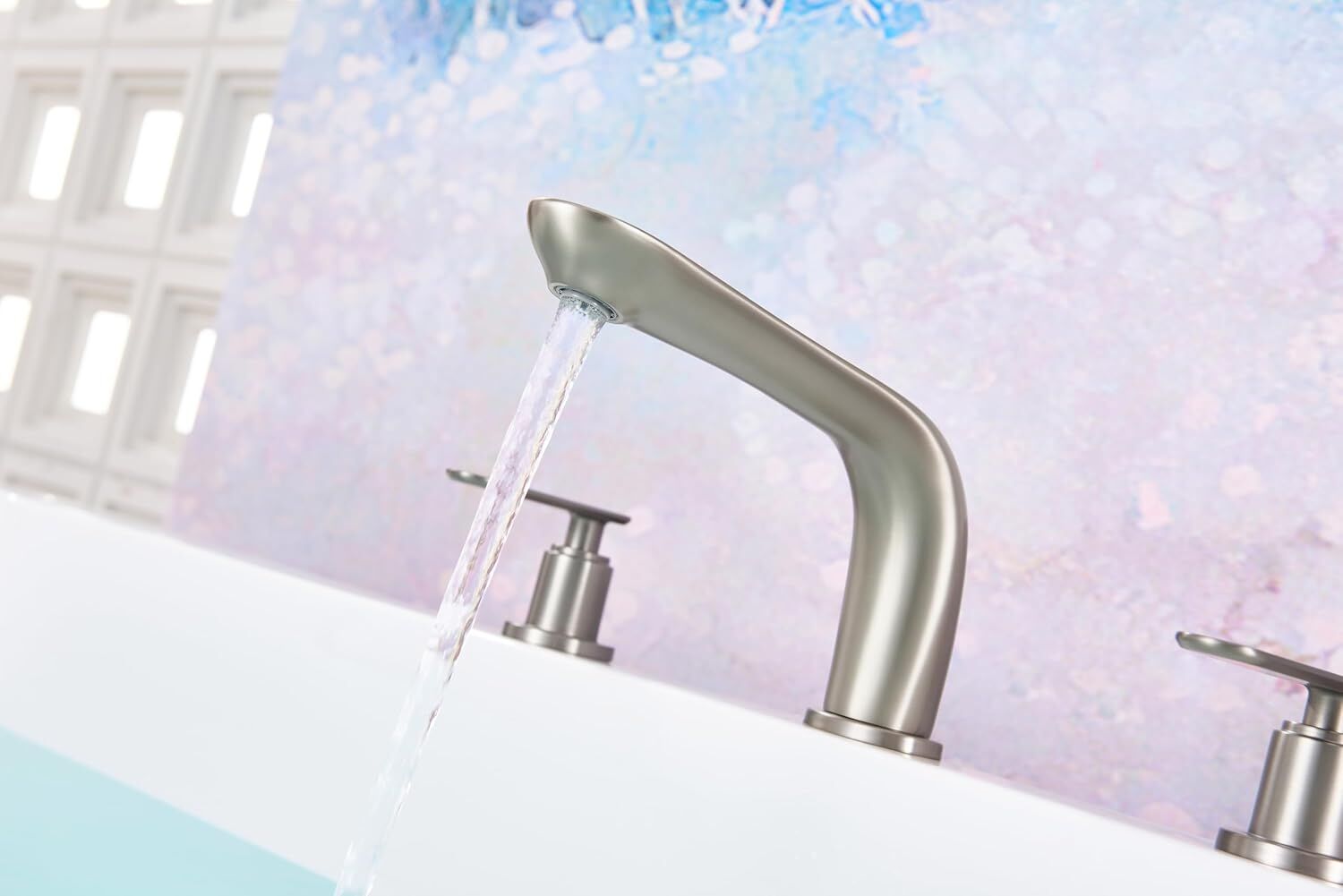 SITGES Classic Bathtub Faucet,2-Handle Brushed Nickel Tub Filler