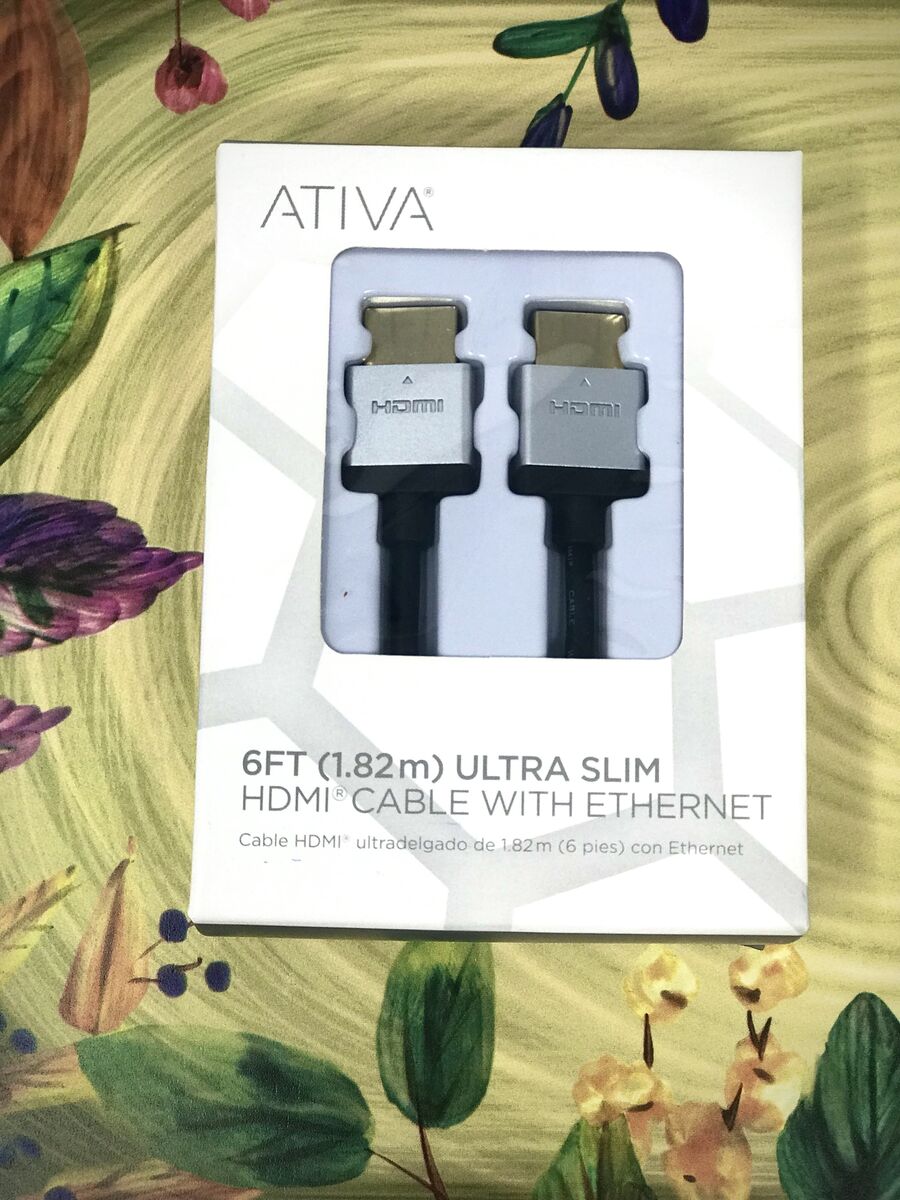 Ativa 6 ft Ultra-Slim HDMI Cable with Ethernet – 3D Compatible – Brand New, Sealed