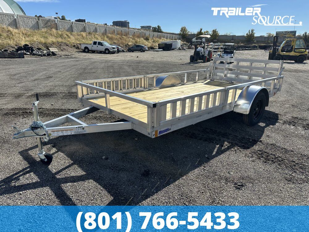 7x14 Alcom Mission WR 2.0 Aluminum Trailer - Interior - 3.5K GVWR - Bi-Fold Gate, Side Ramps
