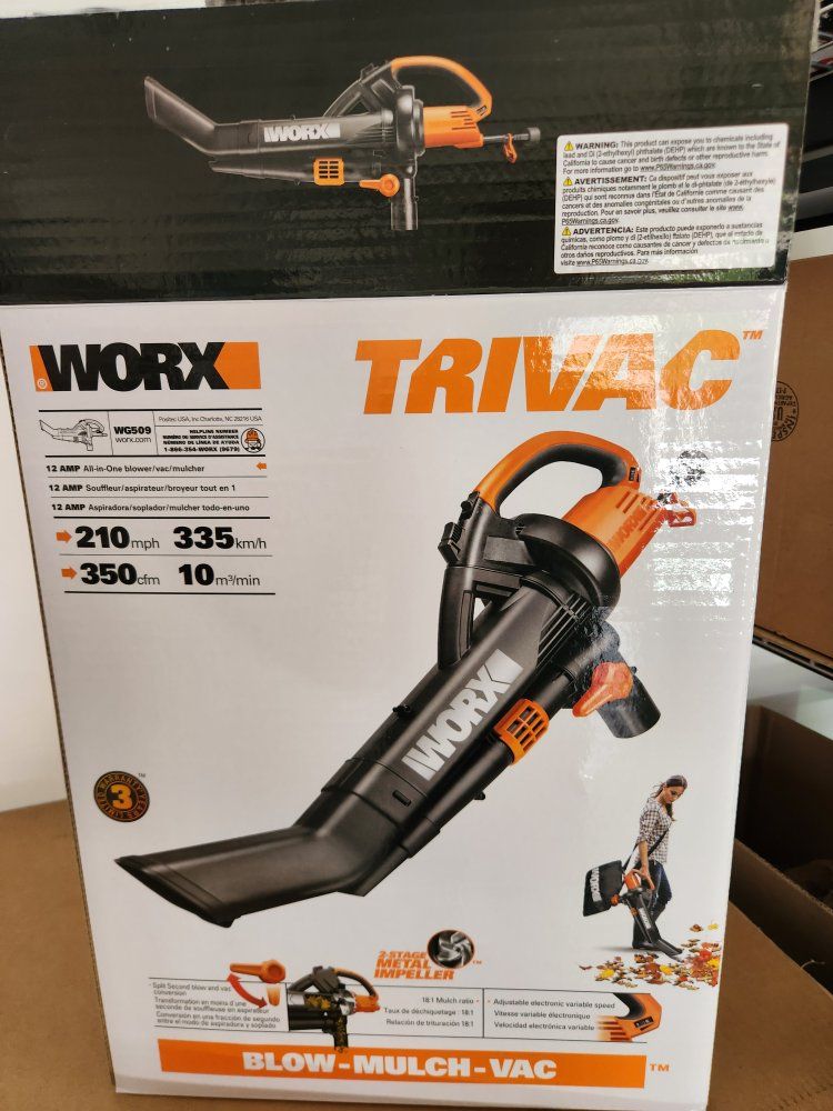 WORX TRIVAC WG509 12 AMP All-in-One Blower/Vac/Mulcher