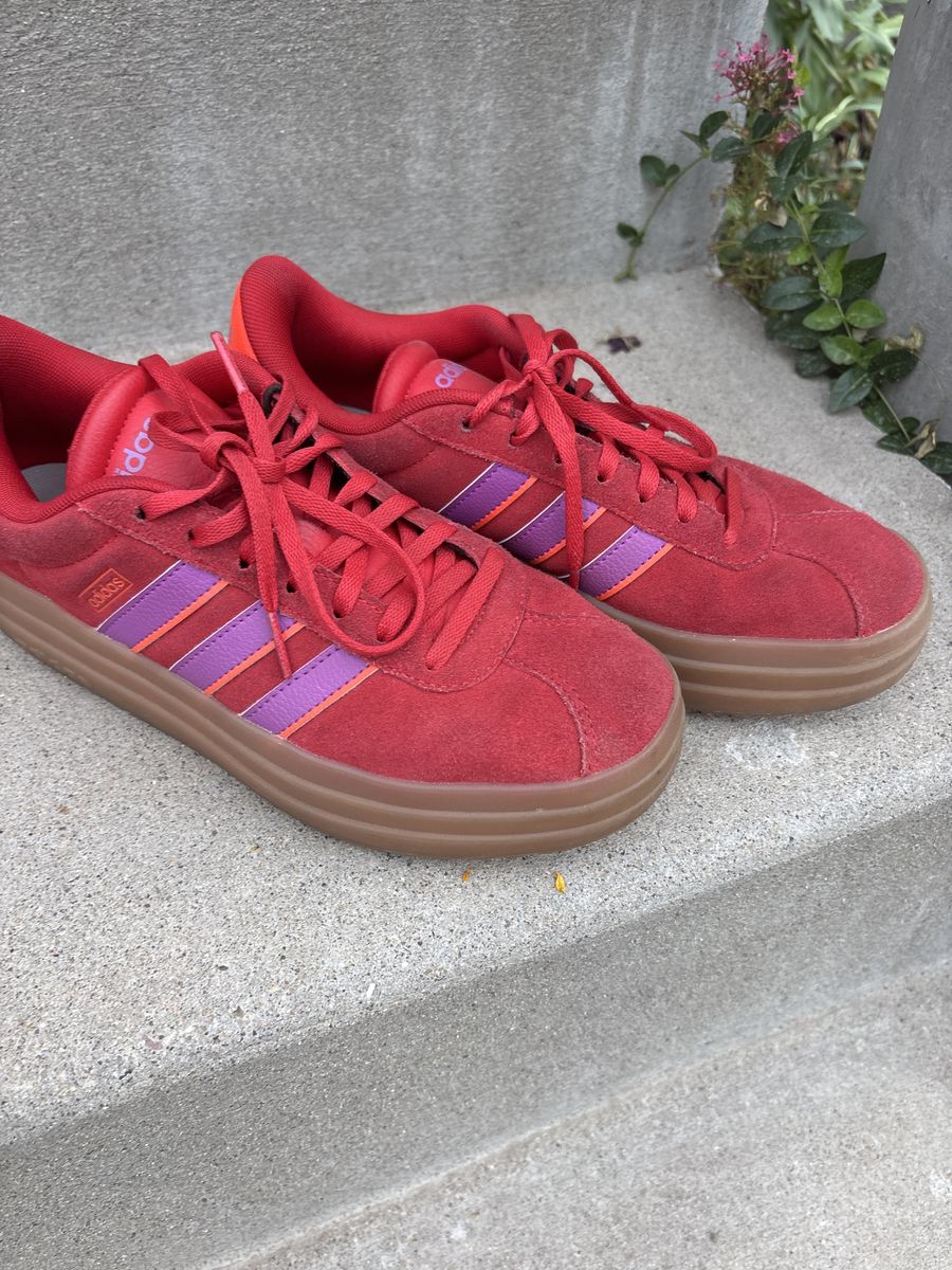 Adidas red/purple size 8