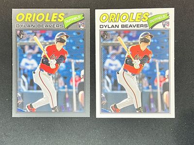 2024 Topps Heritage Minor League Dylan Beavers RC #48 Lot Base & Black Border Parallel