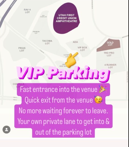 VIP Parking pass for Alex Warren June 17