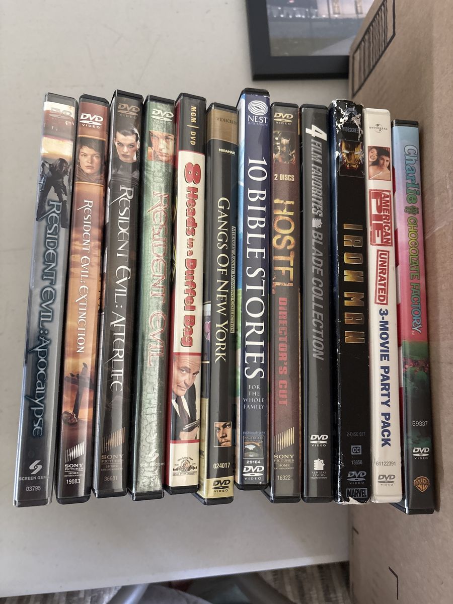 DVD Movie Lot: Resident Evil, Iron Man, Gangs of New York, Hostel, Charlie & The Chocolate Factory & More