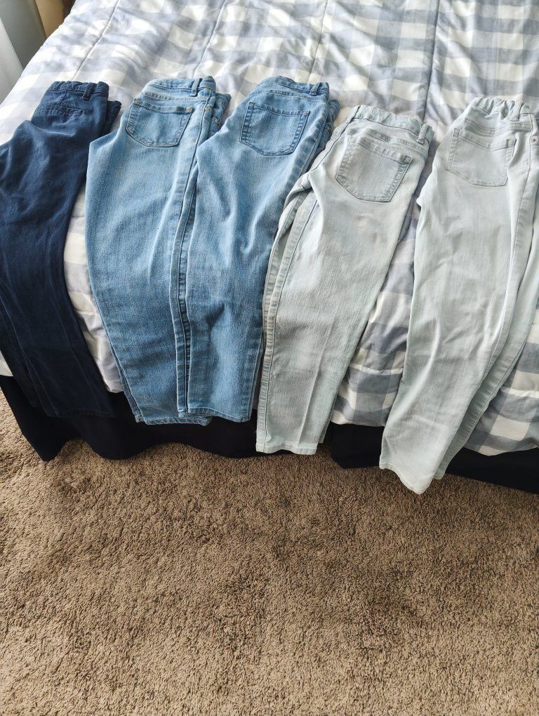 Girls pants size 8, 10 (3 pair) and 12