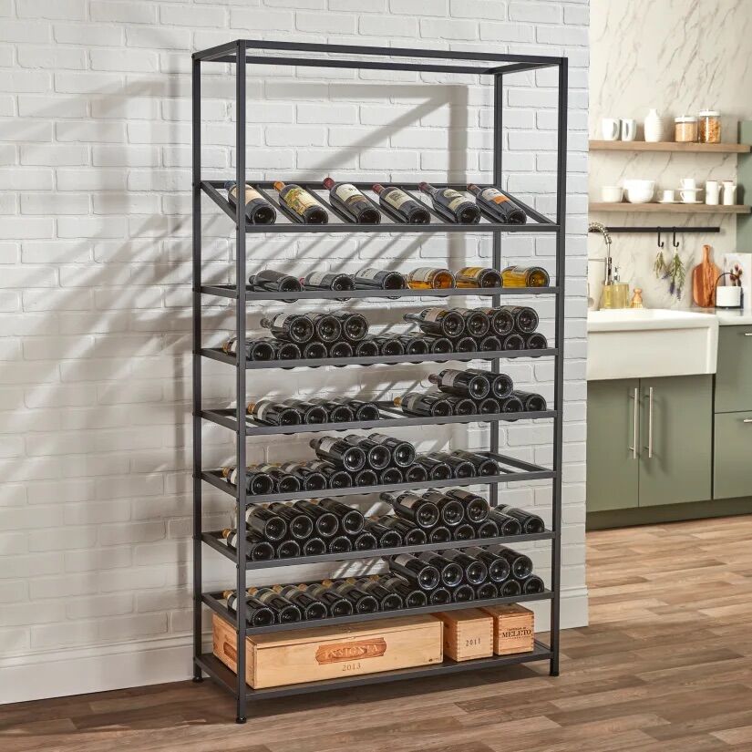 150-Bottle Iron Wine Rack with Display