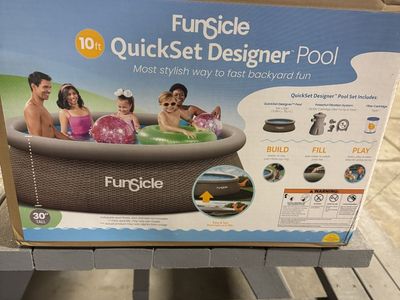 Funsicle Quickset Designer 10ft x 30in Round Inflatable Above Ground Swimming Pool