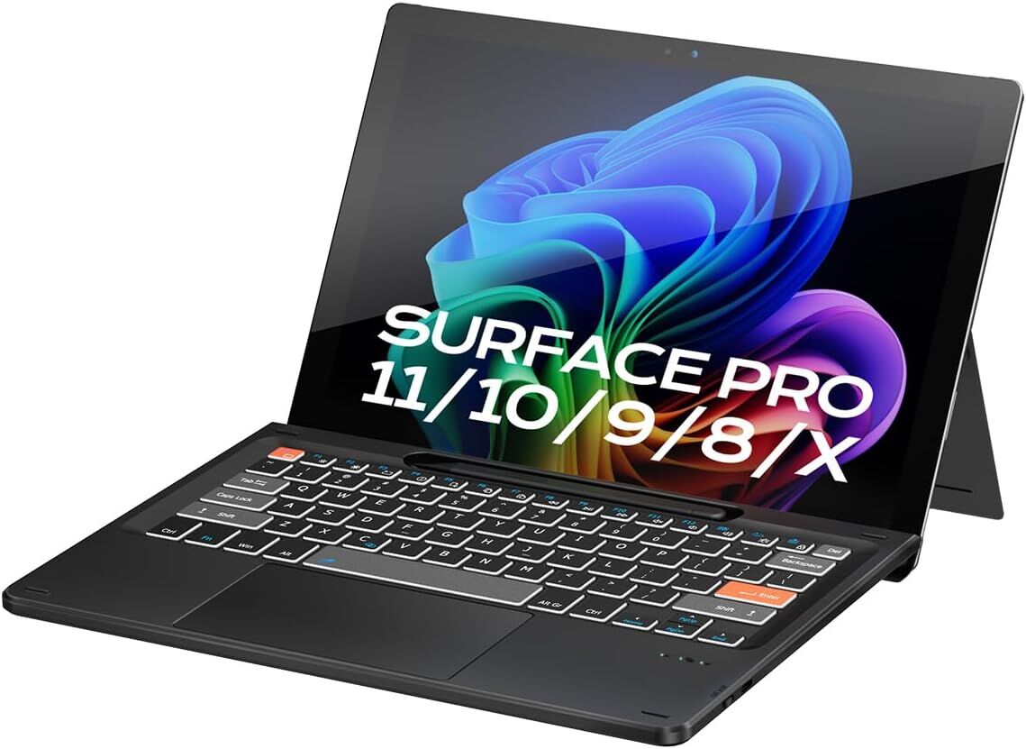 NEW Surface Pro 11/10/9/X 13 Inch Keyboard, Bluetooth Keyboard w Touch Pad & Lighting Keys