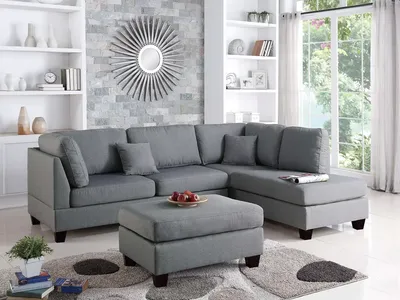 NEW SECTIONAL with STORAGE OTTOMAN & PILLOWS - NEW IN BOX