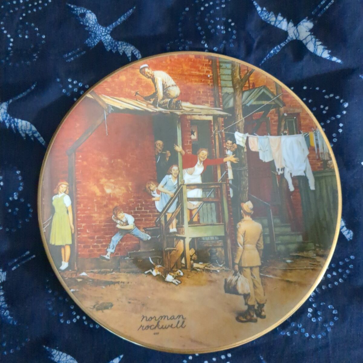 Norman Rockwell The homecoming plate