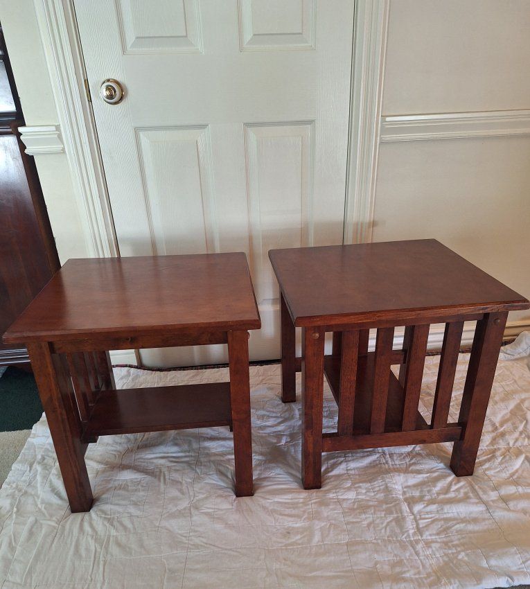  Solid Wood End Tables - Set of 2