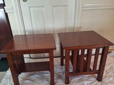 Solid Wood End Tables - Set of 2