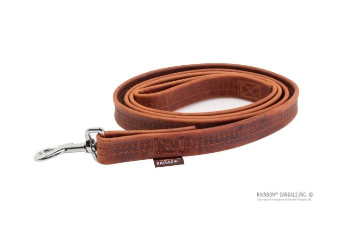 NEW! Dog Leash – Rainbow Sandals Dog Leash 5.5 Feet Wide Strap, Leather – Rust