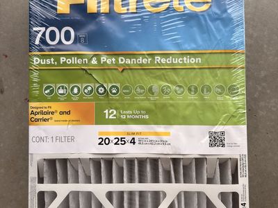 3M Filtrete 700 MPR 20x25x4 Slim Fit Air Filter - Dust, Pollen & Pet Dander Reduction (12-Month)