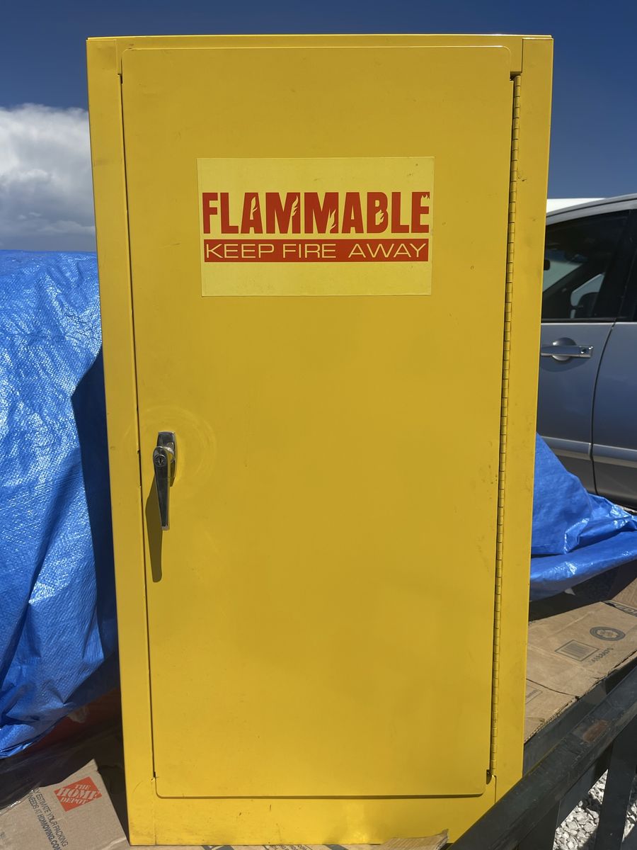 Yellow (16 gallon) Flammable Safety Storage Cabinet with Single Door and Adjustable Shelf