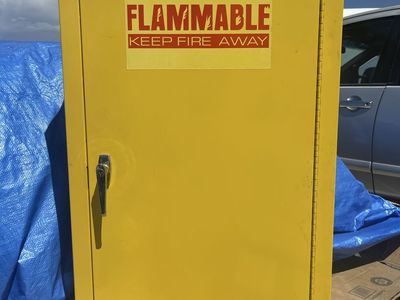 Yellow (16 gallon) Flammable Safety Storage Cabinet with Single Door and Adjustable Shelf