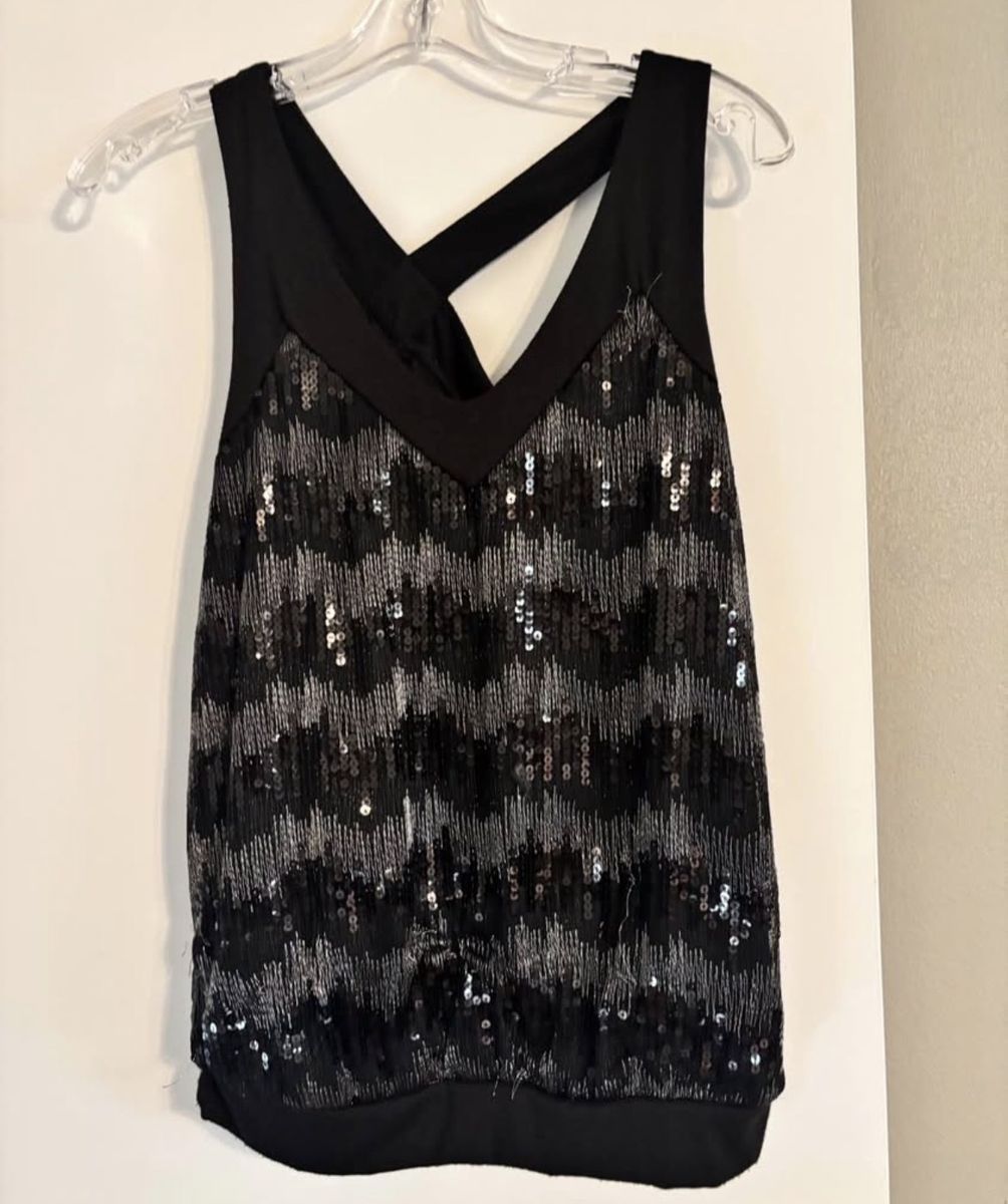 Black sequin top