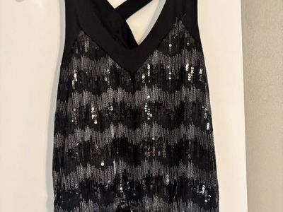 Black sequin top