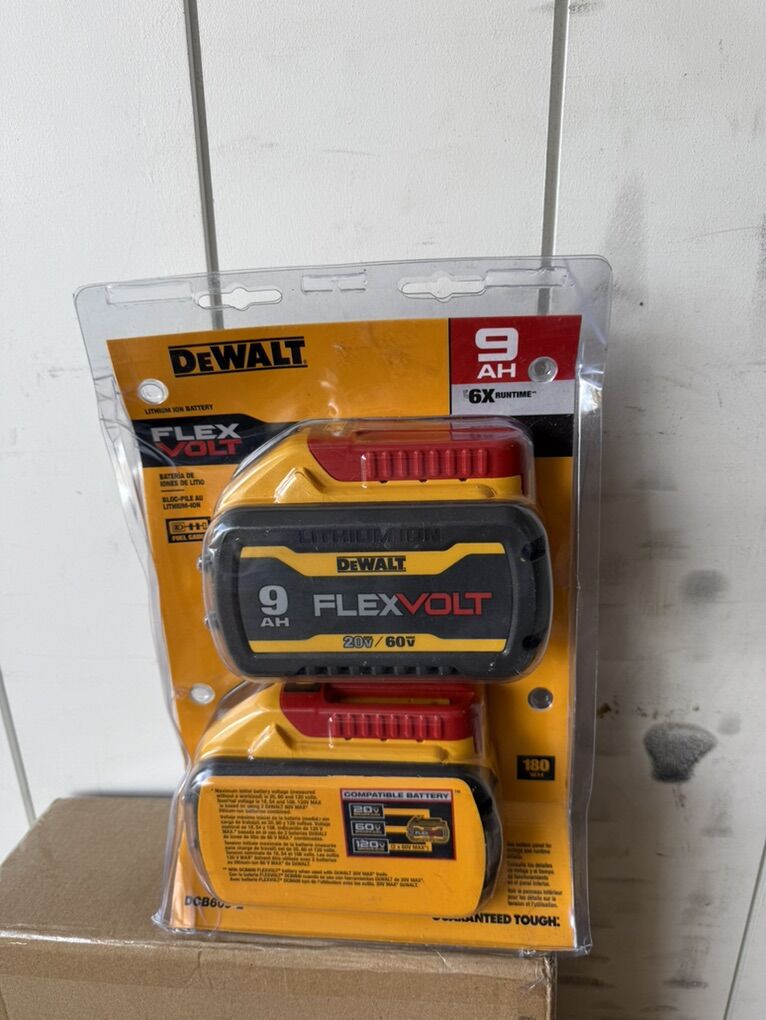 New Dewalt Flexvolt 9ah Battery 2 Pack 60v/20v