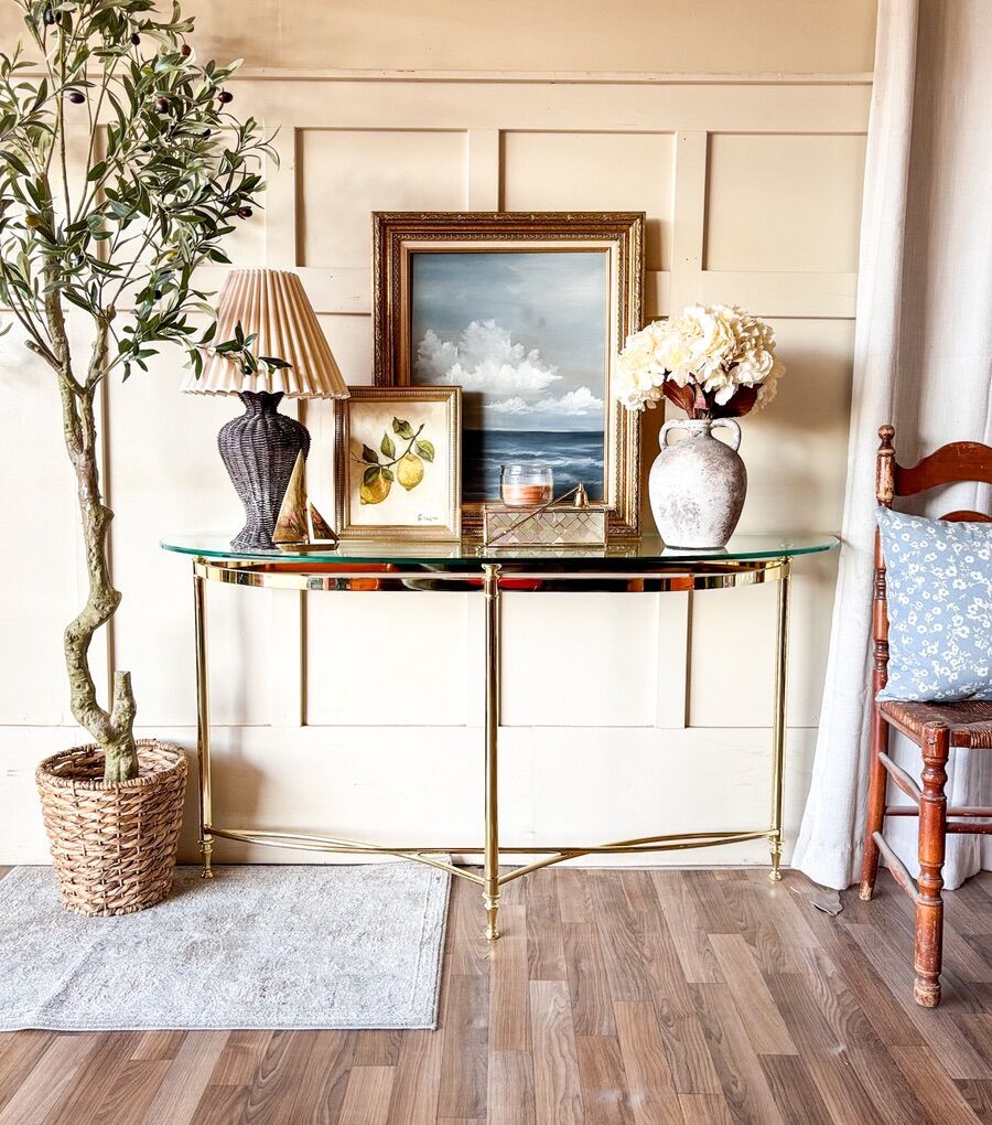 Vintage Brass/Glass Table