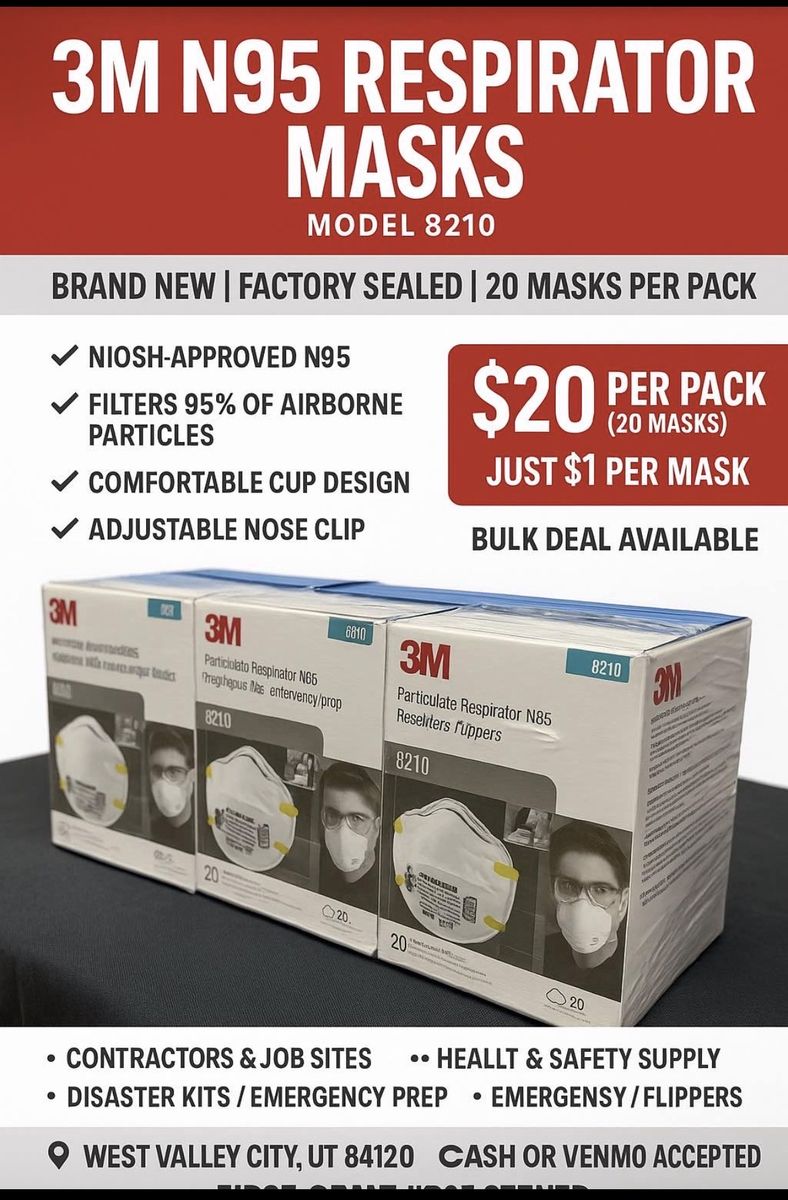 3M N95 Respirator Masks – Model 8210